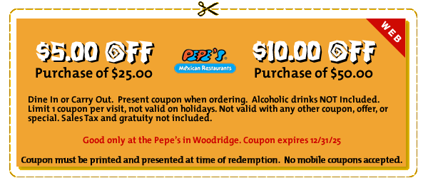 $5 Off Mexican Food